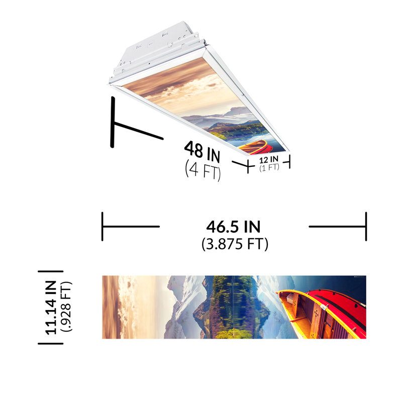 Landscape Rectangle Fixture Component Ceiling Light