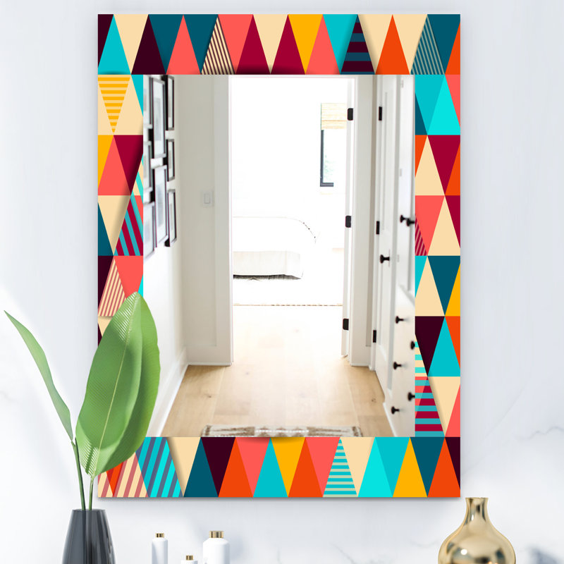 Triangular Colourfields Wall Mirror, 39.4" H x 29.5" W