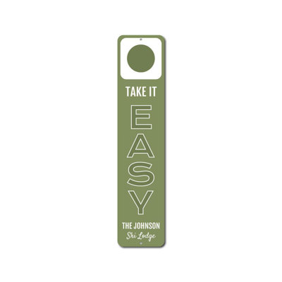 Plaque en aluminium personnalisée Take It Easy