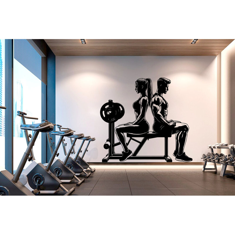 Adhésif décoratif Couple Gym, H 35 po x l 38 po