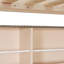 Lit double superposé au-dessus de grand lit double avec tablettes intégrées, éclairage à DEL changeant de couleur et panneau latéral perforé fonctionnel.-1276080563-1276080562