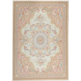 Hand-Knotted High-Quality Ivory and Beige Area Rug