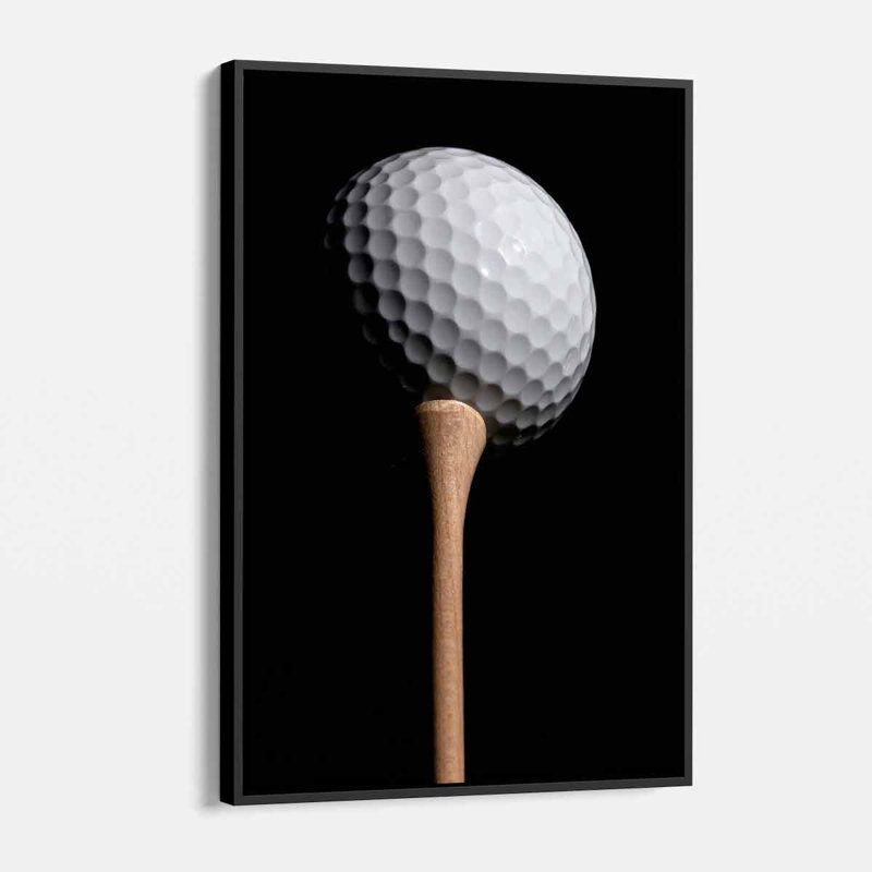 Fida, golf noir sur toile, H 16 po x l 12 po, Cadre noir