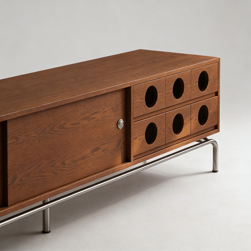 Meuble télé simple et rétro, Brun noyer