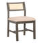Ensemble de salle à manger 6 pièces de style maison de campagne rétro, table rectangulaire et 4 chaises rembourrées avec rotin et banc (gris)