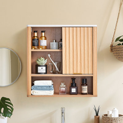 Bathroom Wall Cabinet Over Toilet Medicine Cabinet with Door and Shelves