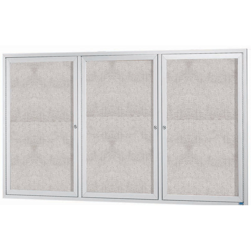 Tableau d'affichage mural extérieur pour l'extérieur, Aluminium anodisé satin transparent, Trois, 48 po x 72 po