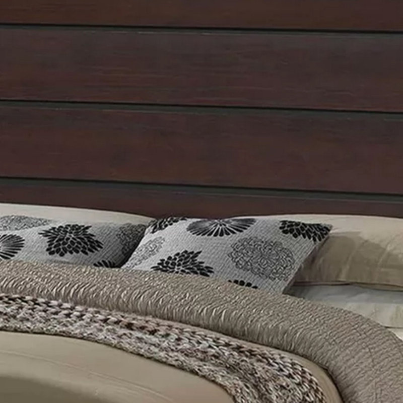 Grand lit plateforme avec rangement Jujuan, Marron foncé, Grand