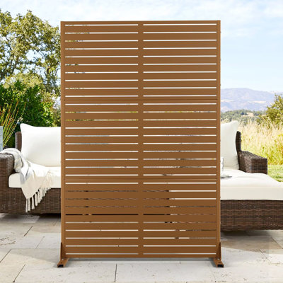 72" H x 47" W Metal Privacy Screen, Outdoor Privacy Screens - Decorative Outdoor Divider with Stand, Outdoor privacy Panels for Balcony & Patio by UFURYRIDE