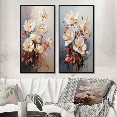 Affulent Bouquet Of Lotus - lot de 2 reproductions d'art sur toile