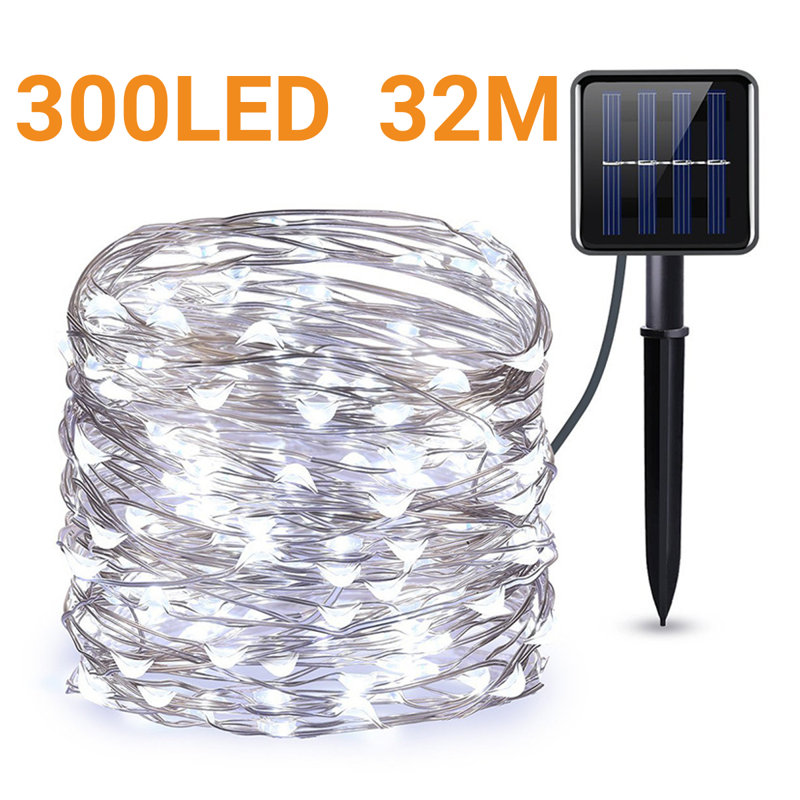 Grantsboro Solar Powered Rope String Light, White
