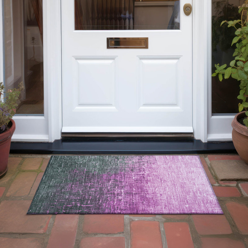  Tapis intérieur / extérieur lavable à la machine Chayden ACN1066, Rectangle 1 pi 8 po x 2 pi 6 po