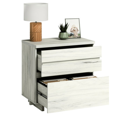 Classeur latéral avec teinte grise, solution d'espace de travail organisé, tiroirs pour la tenue des lettres et des documents légaux, multi-rôle comme support ou présentoir pour imprimante, look moderne pour embellir l'environnement du bureau, structure