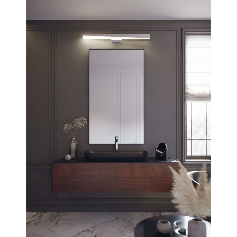 Meuble-lavabo à DEL 36 po Shontaye, Nickel satiné