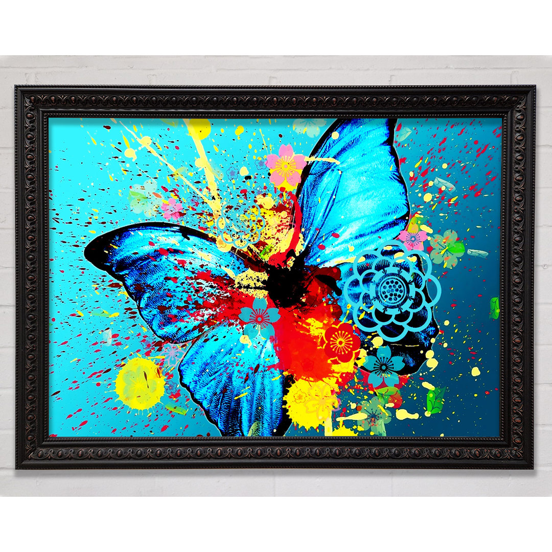 Schmetterling Splash Gerahmter Druck Wandkunst