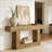 2-Tier Rustic Farmhouse Console Table with U-Shaped Base