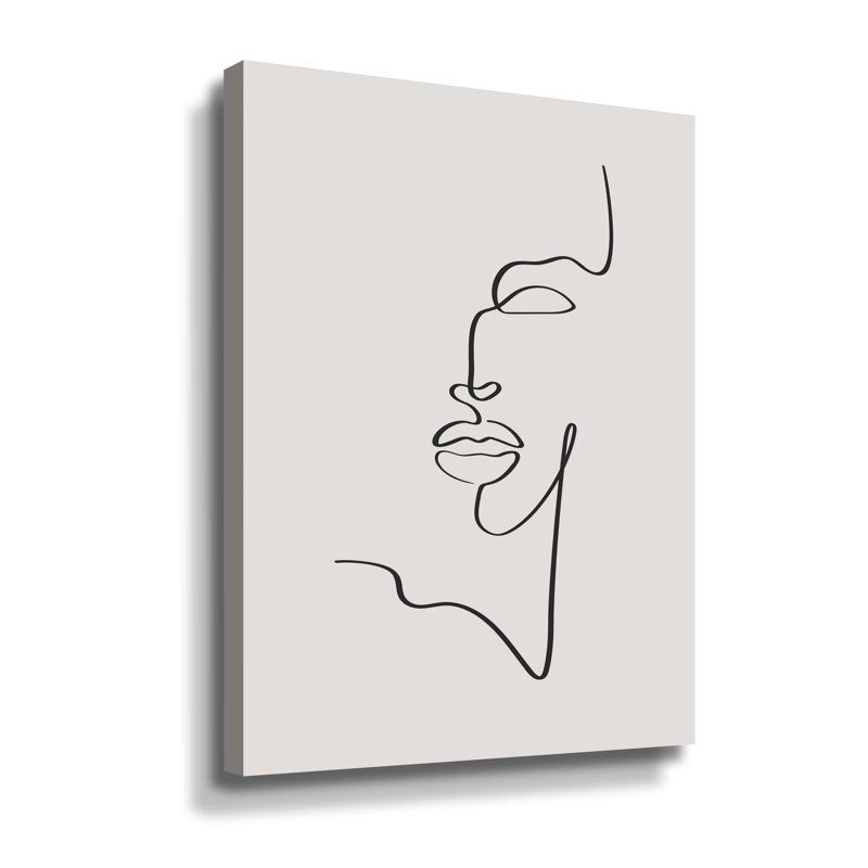 Visage féminin, H 36 po x l 48 po x P 2 po, Toile tendue