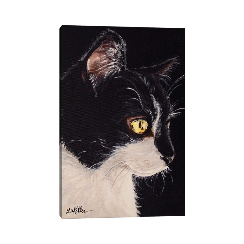 « Tuxedo Cat » par hippie Hound studios-impression, Toile tendue, Pas de tapis, H 26 po x l 18 po x 1,5 po