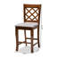Upholstered Counter Stool with Solid Wood Frame