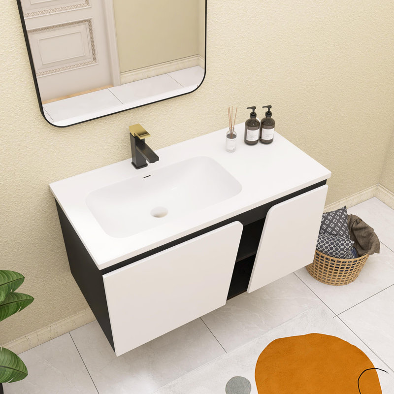 Meuble-lavabo simple 40 po avec comptoir en céramique 40 po