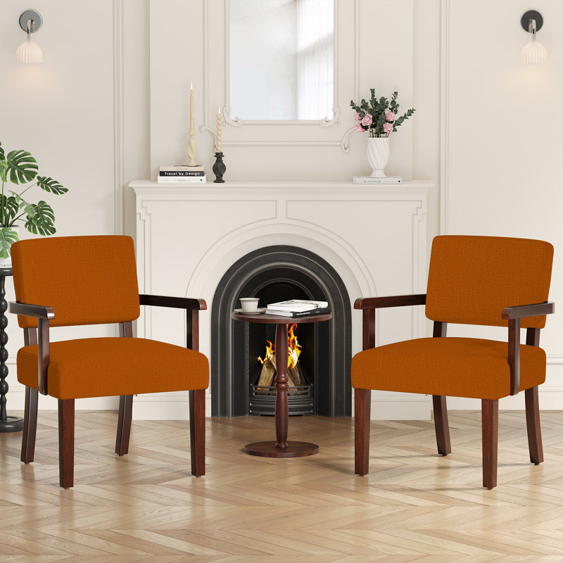 Fauteuil d'appoint Naethan, Lin orange