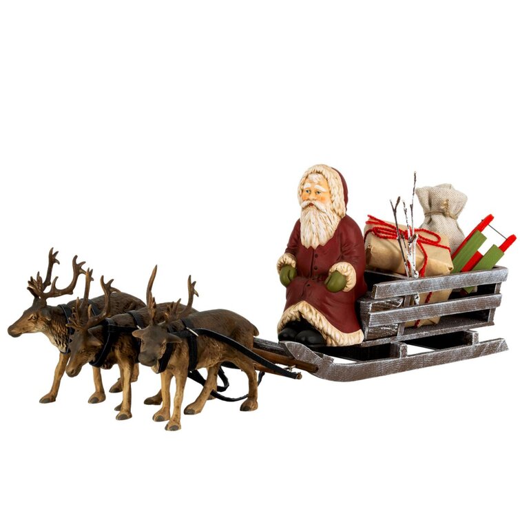 christmas sleigh with reindeer