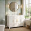 Meuble-lavabo de salle de bain avec lavabo en résine et portes à fermeture douce