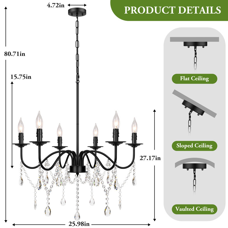 Lustre à 6 lumières Klotilda