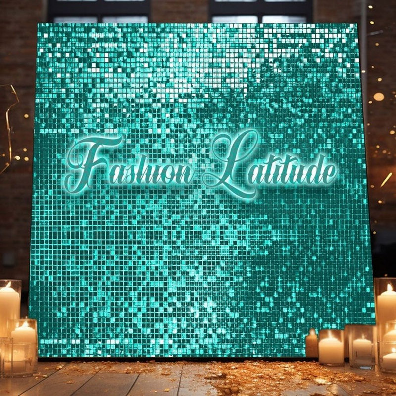 Paillettes murales scintillantes, décorations de lieu de mariage, Vert sarcelle, 24