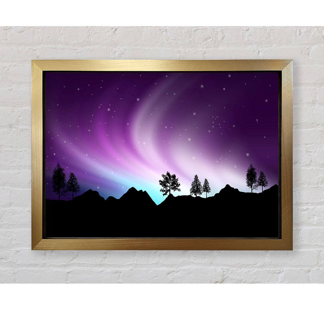 Northern Light Treeline - Einzelner Bilderrahmen Kunstdrucke