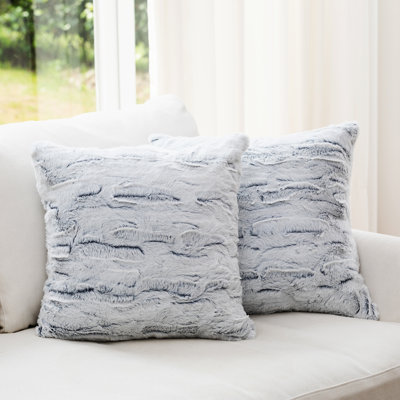 Animal Print Faux Fur Reversible Throw Pillow