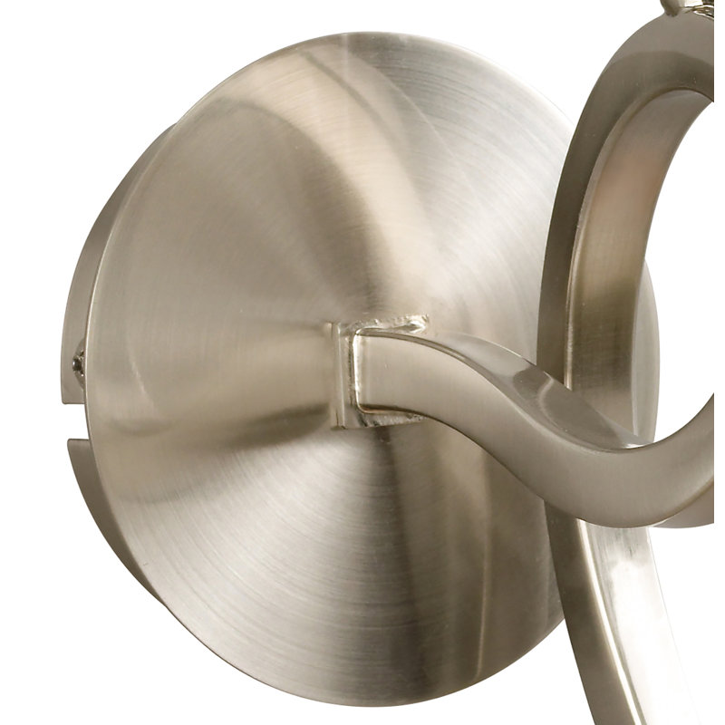 Walk Chrome LED Armed Sconce, Satin Nickel