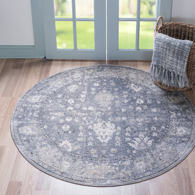 Burrill Abstract Area Rug, Round 7'1"