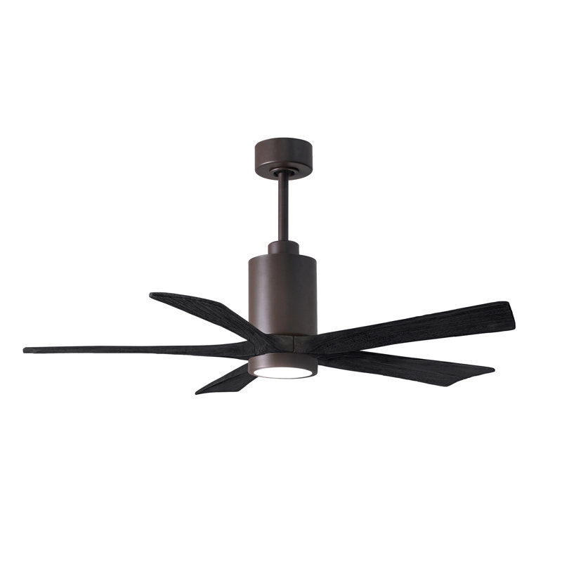 Patricia 52'' Ceiling Fan with LED Lights, Textured Bronze, Matte Black