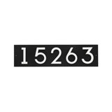 Floating Stand-Off 5-Number Horizontal Sign, Black /W/ White Modern Font Numbers