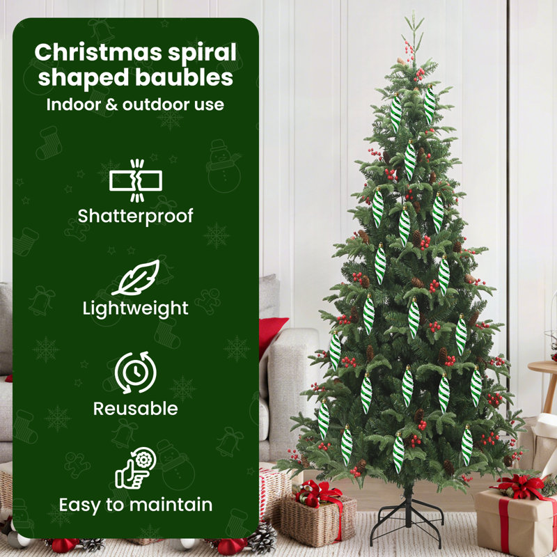 vidaXL Christmas Spiral Shape Ball, Green