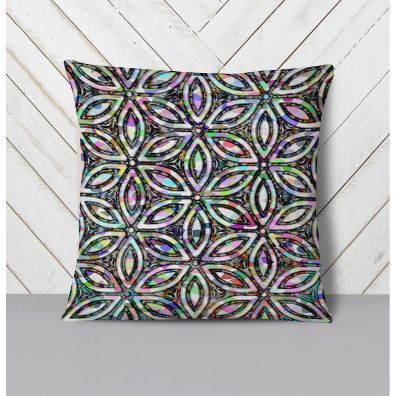 Throw Pillow With Insert, Multi Abstract 11, 18"H x 18"W