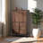 Torian Panel Door 8-Internal Shelf Walnut & Black Storage Cabinet, 52.95" H X 31.15" W X 15.38" D