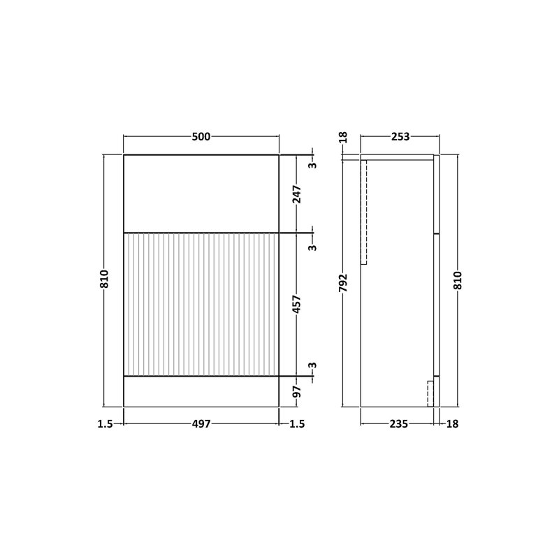 Fluted Under Sink Cabinet, White