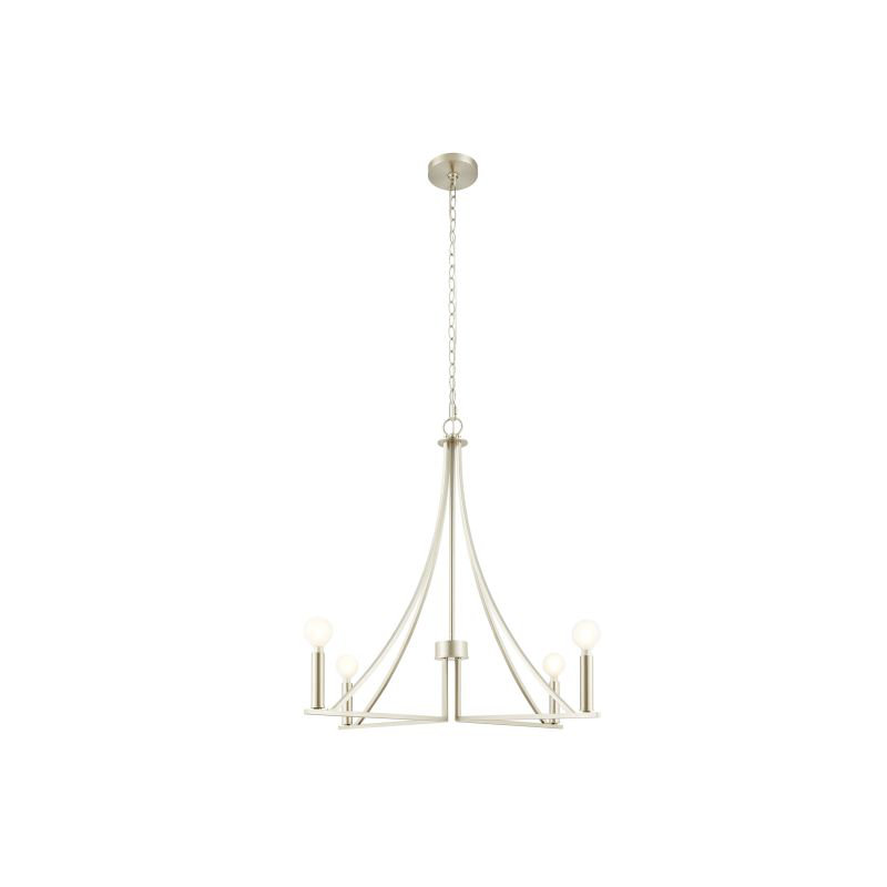 Lustre 4 lumières Meridian en nickel brossé, Non, E12/candélabre, Nickel brossé