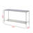 Modern Liora Sofa Table – Tempered Glass Top with Chrome Base & Textured Oval Shelf for Stylish Interiors of Home