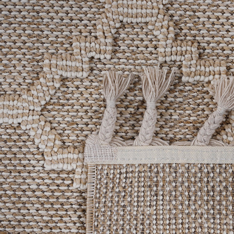 2X8 Area Rug Trellis Indoor-Outdoor, Runner 2'2" x 8', Cream