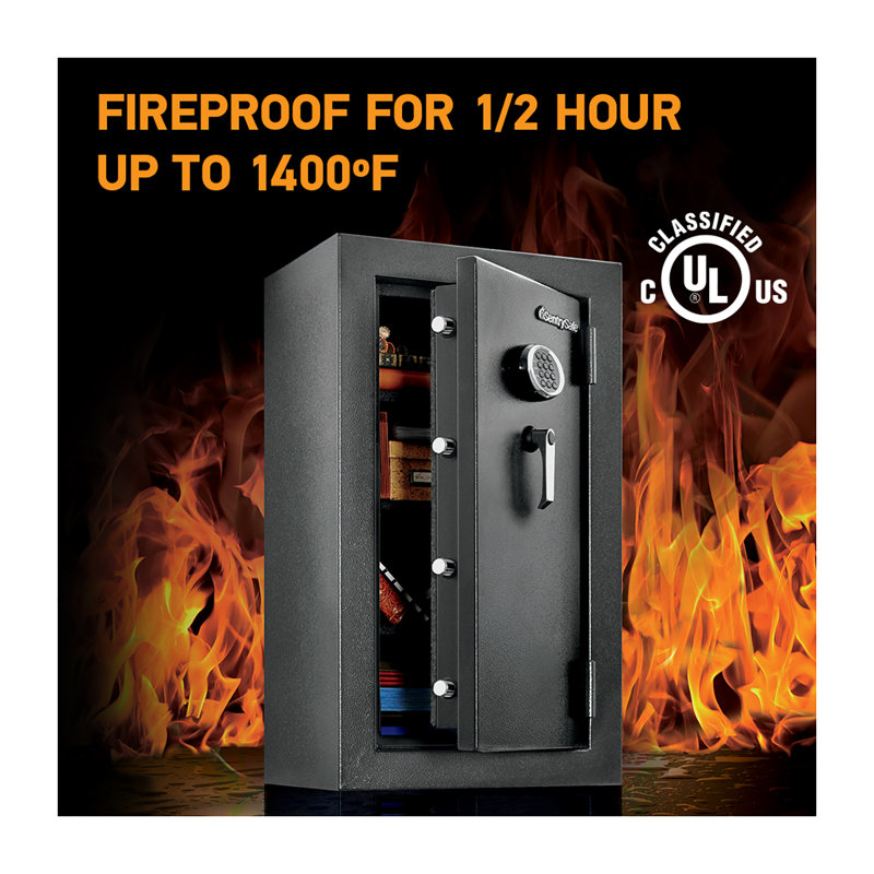 Black Digital Fireproof Waterproof Safe with Keypad Lock