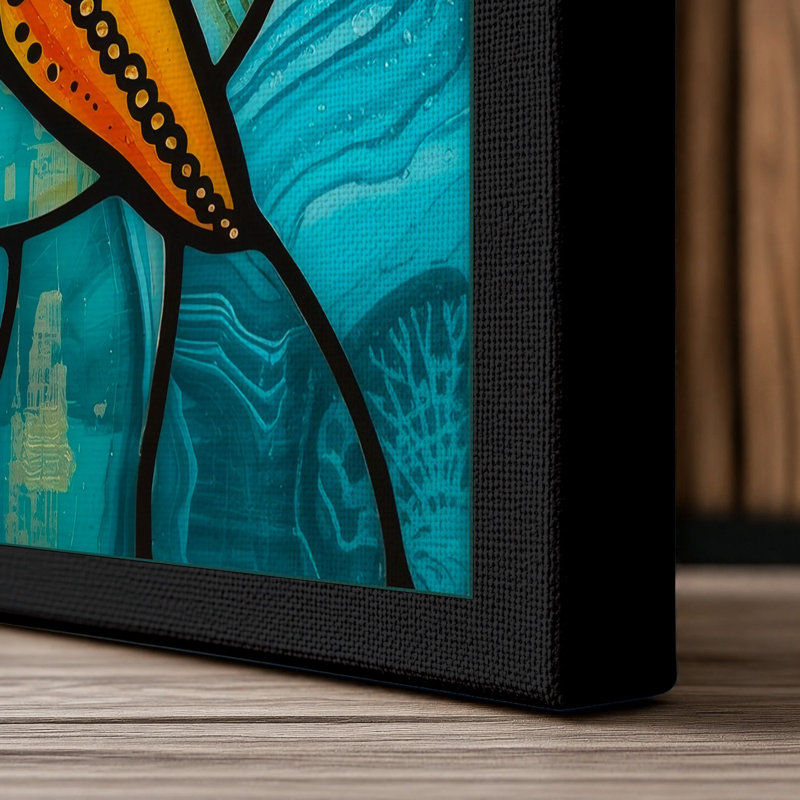 Starfish in Motion Coastal - Wrapped Canvas, 36x24 - 91.4 x 61.0 cm, Black Border
