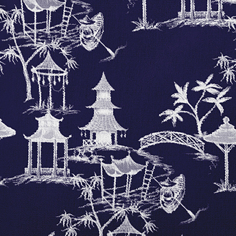 Palm Beach Chinapezka Print Indoor/Outdoor Square Pillow Cover & Insert, Navy Blue, 16" x 16"