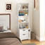 Table de chevet avec bibliothèque, table de chevet avec 2 tiroirs de rangement-172183669