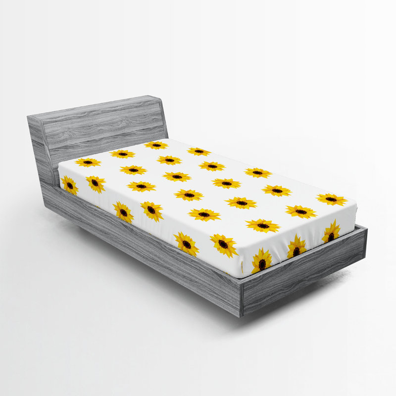 Drap-housse jaune Ambesonne, Drap-housse de taille simple