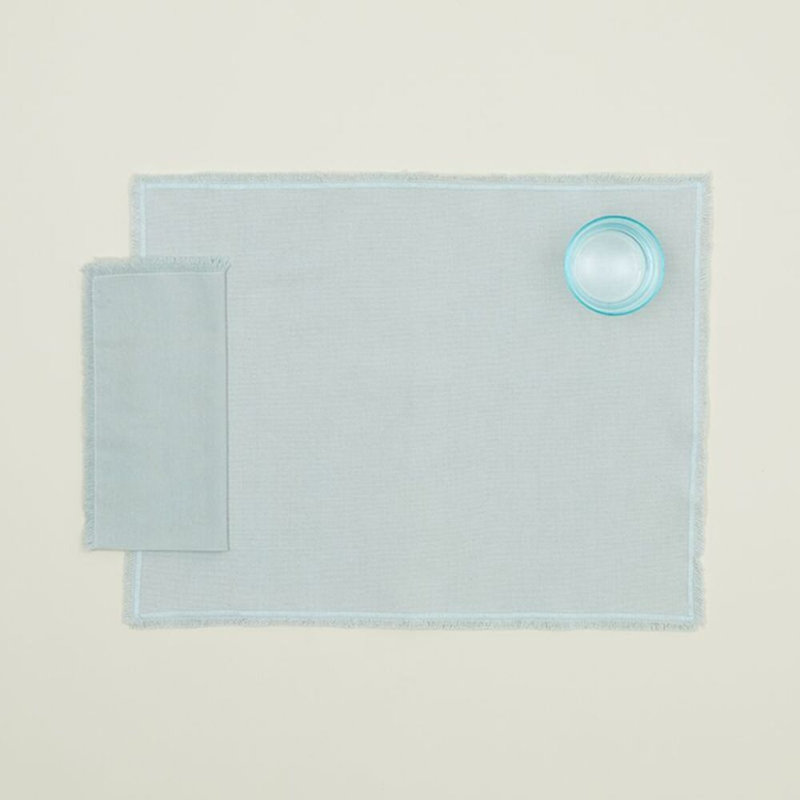 Jarmaine Cotton Rectangle Placemats, Sky