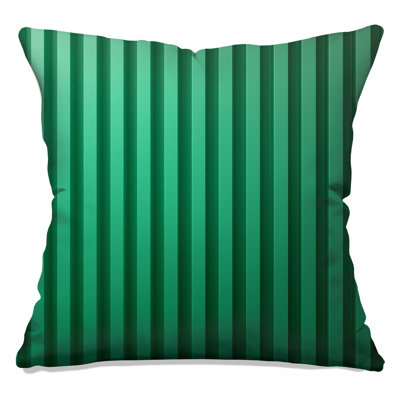 Green Vertical Stripes Double Sided Throw Pillows