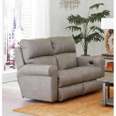 Nicey 76" Italian Leather Power Reclining Loveseat